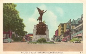 Vintage Postcard Soldiers Memorial Historic Landmark Sherbrooke Quebec Canada