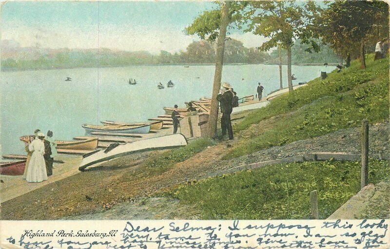 Galesburg Illinois 1907 Postcard Highland Park Knox undivided 21-10518