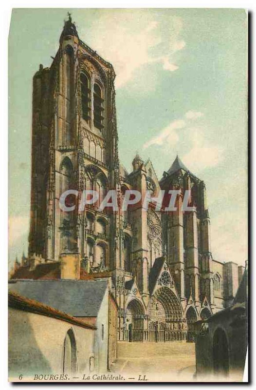 Old Postcard Bourges Cathedrale