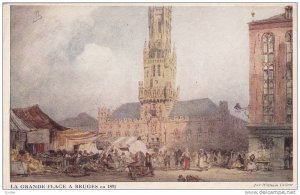 La Grande Place a Bruges en 1891, West Flanders, Belgium, 10-20s