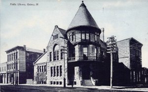 c.'06,  Public Library,  Quincy, IL Tom Jones Publ, Old Post Card