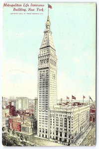 Metropolitan Life Insurance Building New York Historic Landmark Tower Postcard