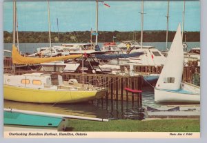 Sailboats, Watercraft, Hamilton Harbour, Hamilton, Ontario, 1971 Chrome Postcard