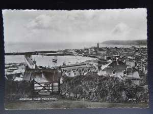 Cornwall PENZANCE General View of Town & Harbour - Old RP Postcard