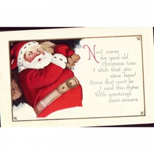 Santa Postcard - Now Comes The Good Old Christmas Time