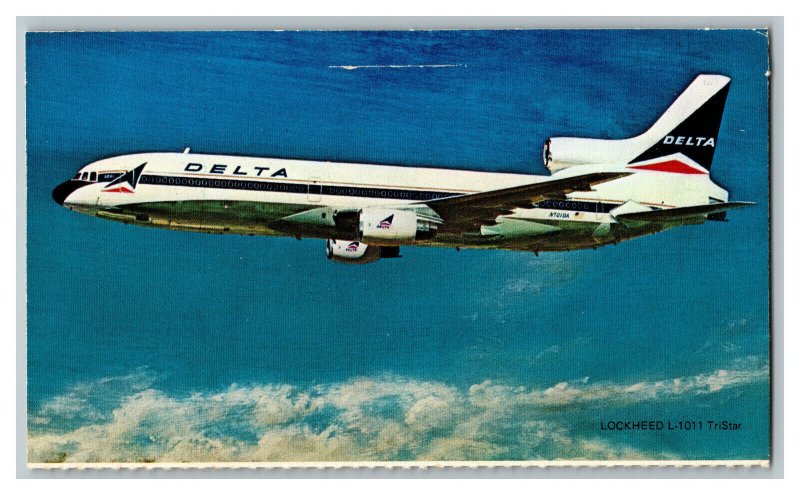 Delta Lockheed L-1011 TriStar Vtg Standard View Postcard Airlines Transportation 