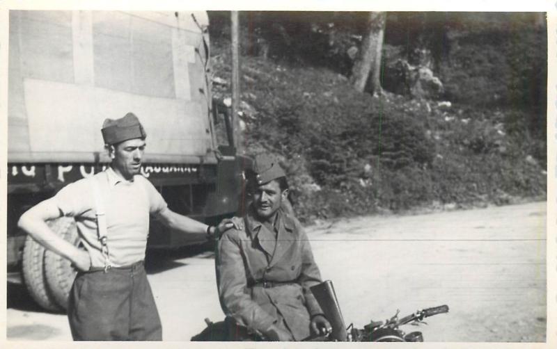 Swiss army military men soldiers snapshot real photo postcard