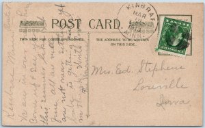 c1908 Easter Greetings Art Chicks Eggshell Boat Pond Farm Holiday Card A379