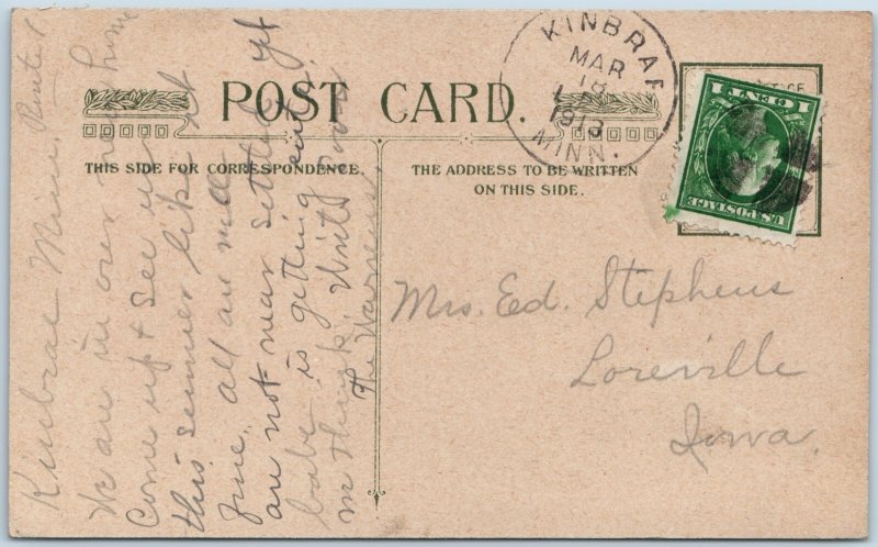 c1908 Easter Greetings Art Chicks Eggshell Boat Pond Farm Holiday Card A379