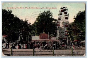 1913 Savin Rock Ferris Wheel West Haven Amusement New Haven Connecticut Postcard 