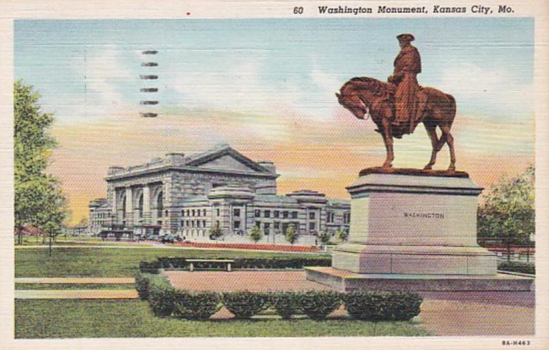 Missouri Kansas City Washington Monument 1943 Curteich