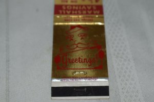 Marshall Savings Riverside Illinois Santa Claus Xmas 20 Strike Matchbook Cover