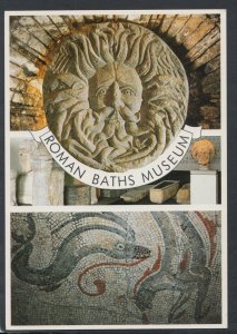 Somerset Postcard - Gorgon's Head, Roman Baths Museum, Bath     T4795