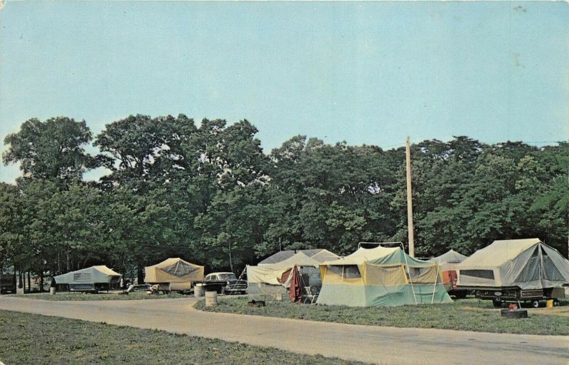 East Harbor State Park Port Clinton Ohio 1960s Postcard Camping Camp Site Area