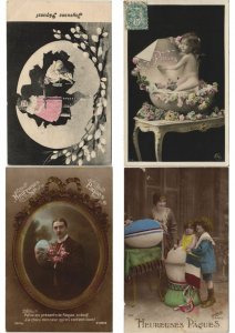 EASTER EGGS GLAMOUR REAL PHOTO 200 Vintage Postcards (L2965)