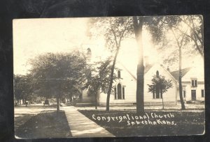 RPPC SABETHA KANSAS CONGREGATIONAL CHURCH VINTAGE REAL PHOTO POSTCARD 1924