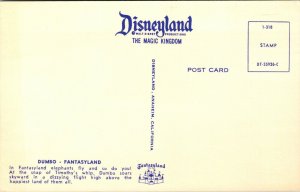 Disneyland Postcard Dumbo Ride Elephants Flying Fantasyland Pirate Ship~2821