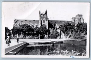 NSW Australia Postcard St. Marys Basilica Sydney 1957 Posted RPPC Photo