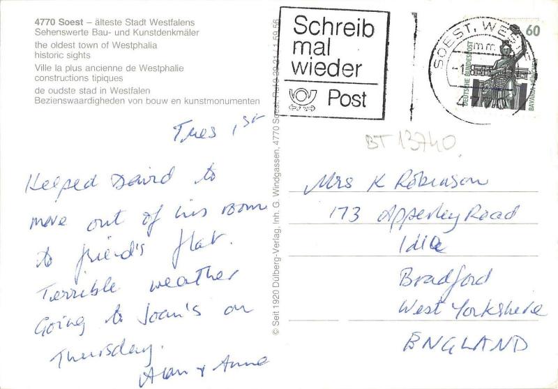 BT13740 Soest alteste stadt Westfalens           Germany