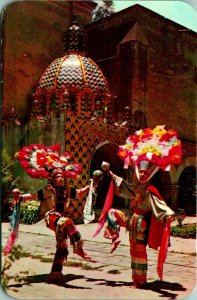 Feather Dancers Convento De Churubusco Mexico UNP Chrome Postcard C2