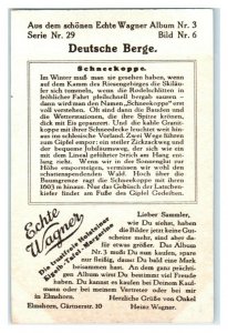 Schneekoppe, German Mountains, Echte Wagner Trade Card *VT31V