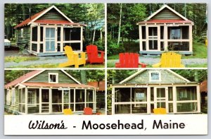 Wilson's Motel Inn Moosehead Maine ME Love Nest Peaceful Place Postcard