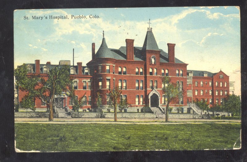 PUEBLO COLORADO ST. MARY'S HOSPITAL VINTAGE POSTCARD 1918