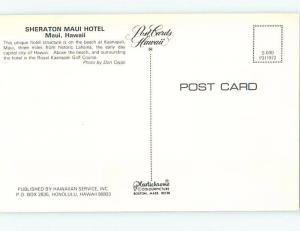 Unused Pre-1980 SHERATON HOTEL Kaanapali - Maui Hawaii HI c1007