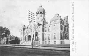 Fremont Nebraska Dodge Court House Street View Antique Postcard K33180