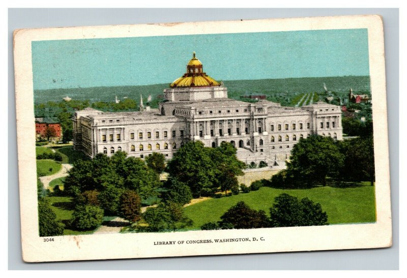 Vintage 1910's Postcard Panoramic View of the Library of Congress Washington DC