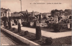 Spain San Sebastian Jardines de Alderdi Eder Vintage Postcard C171