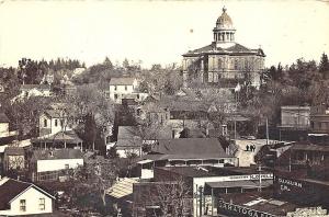 Auburn CA Birdseye View County Seat of Placer County RPPC Postcard