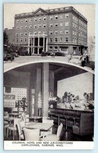 GARDNER, Massachusetts MA ~ COLONIAL HOTEL Air Conditioned CAFE 1940s Postcard