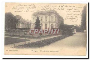 Bourges Old Postcard L & # 39archeveche and gardens