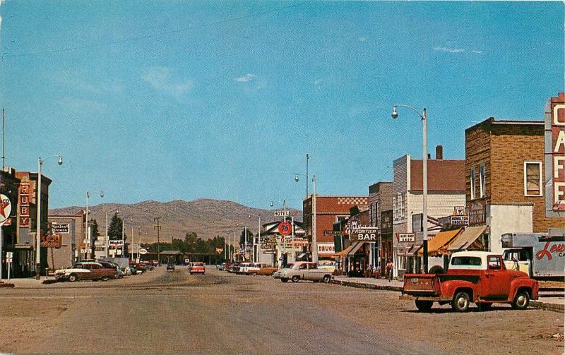 Vintage Chrome Street Scene Postcard; Three Forks MT Gallatin County Unposted 