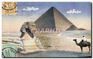 Old Postcard CARD HIGH Egypt Egypt Sphinx Pyramid of Cheops