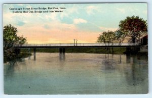 RED OAK, Iowa IA ~River Bridge COOLBAUGH STREET Montgomery County 1910s Postcard