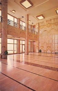 ABILENE, KS Kansas  EISENHOWER PRESIDENTIAL LIBRARY~Marble Lobby Chrome Postcard