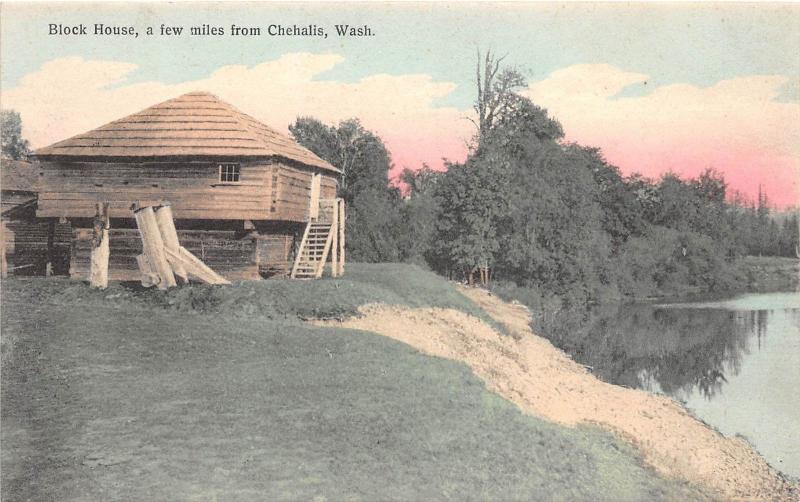 C19/ Chehalis Washington WA Postcard c1910 Block House Near Chehalis Military