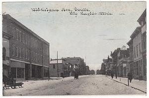 1911 Big Rapids MI Antique Postcard Michigan Ave South