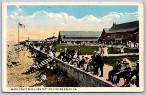 K23/ Virginia Beach Postcard c1910 Front Scene New Section Stores 288