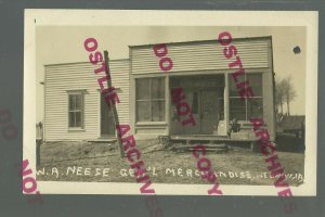 Hebron IOWA RPPC c1910 GENERAL STORE nr Greenfield Winterset Creston GHOST TOWN