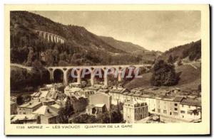 Old Postcard Morez viaducts The Quartier de la Gare