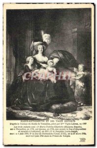 Old Postcard Marie Antoinette and her three children Musee de Versailles