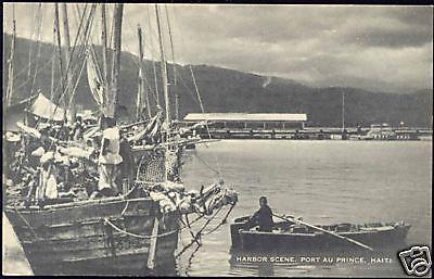 haiti PORT-au-PRINCE, Harbor Scene, Rowing Boat, Fisher