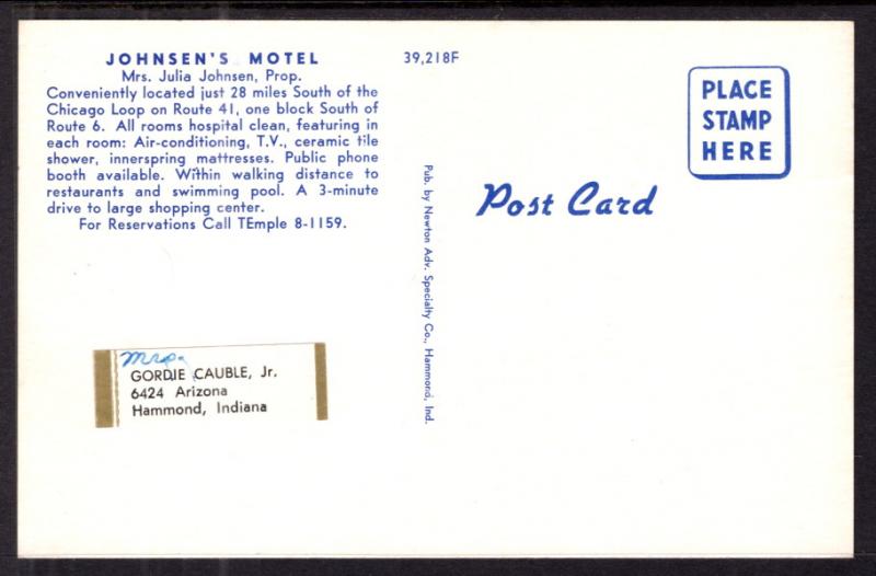 Jonsen's Motel,Near Chicago,IL BIN