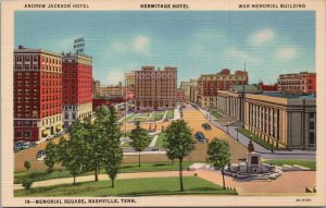 Memorial Square Nashville TN Postcard PC381