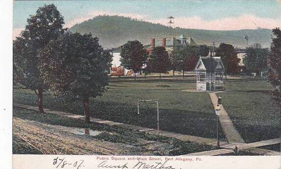Pennsylvania Port Allegany Public Square And Main Street 1907