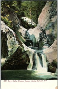 C.1900-04 Seven Falls, Mission Canon, Santa Barbara California Postcard P122