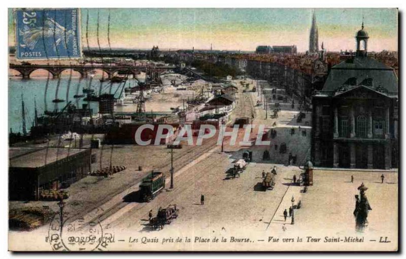 Old Postcard Bordeaux Quays took the Square View Stock Exchange to the Tour S...